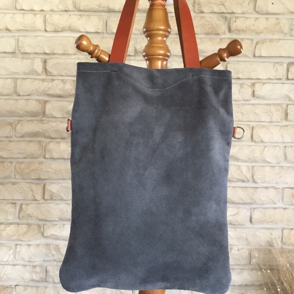 NWT HANDMADE SUEDE/LEATHER  CROSSBODY BAG - Picture 2 of 13